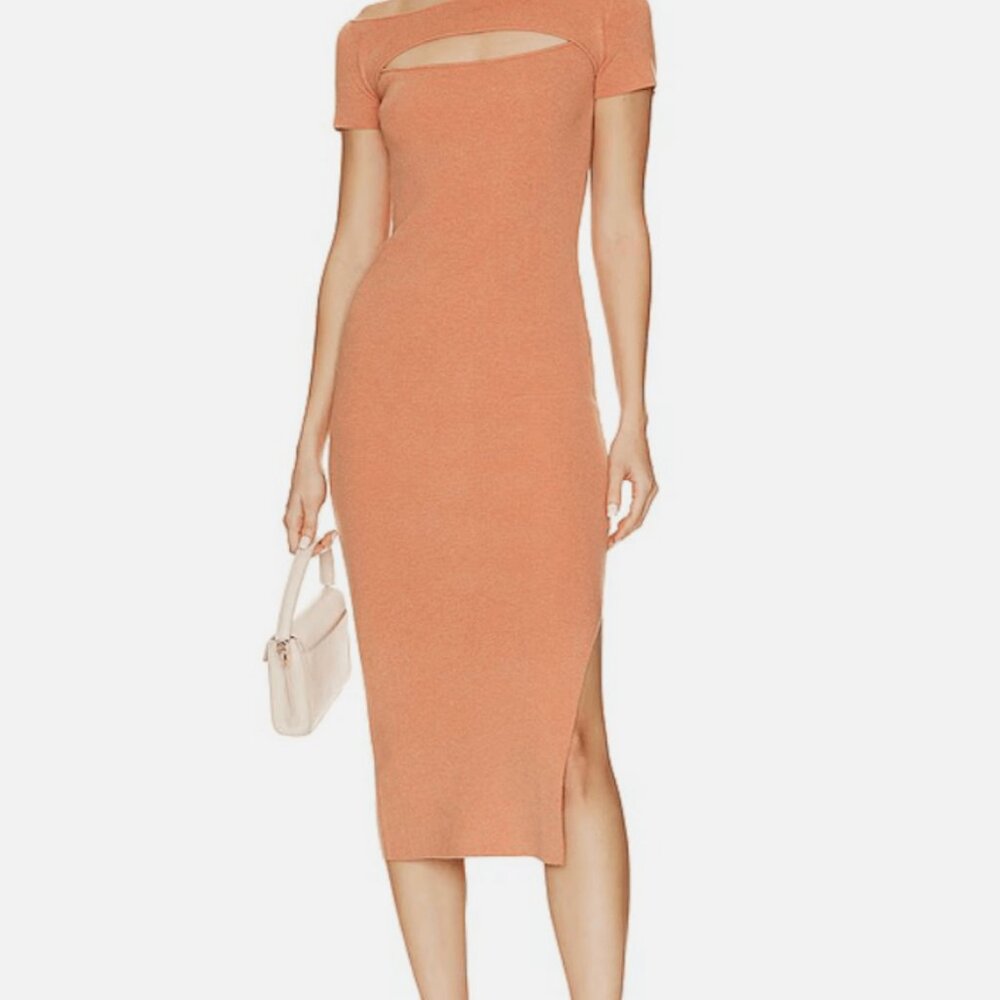 Revolve One Grey Day Renata Midi Dress Orange/Coral Size XS